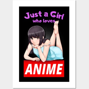 Just A Girl Who Loves Anime Kawaii Otaku Japan Posters and Art